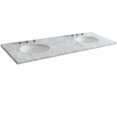 thumbnail image 4 of Bellaterra Home 430001-61D-WMO 61 in. Carrara Marble Countertop & Double Oval Sink, White, 4 of 4