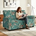 thumbnail image 3 of SCRAWLGOD Floral Print Lazy Boy Recliner Cover Anti Slip 6 Piece Reclining Loveseat Slipcover Stretch Washable Recliner Slipcover with Pockets, 3 of 8