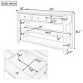 thumbnail image 2 of 50" Solid Wood Console Table Sofa Table with Storage Drawers and Bottom Shelf Entryway Table for Entry Hallway Foyer Sofa Couch Table, Antique Blue, 2 of 8