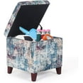 thumbnail image 4 of Homebeez Storage Ottoman Foot Rest Stool Cube Ottoman with Hinged Lid/Wood Legs (Colorful), 4 of 7