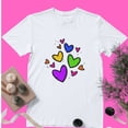 thumbnail image 4 of Playera Blanca Camiseta Estampado Corazones, 4 of 5