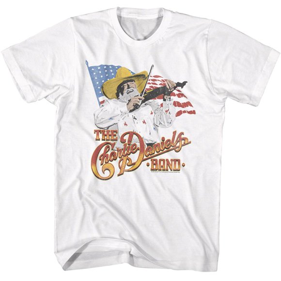 Charlie Daniels Band And The Flag White Adult T-Shirt