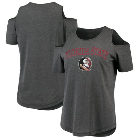 Florida State Seminoles Women's Sueded Jersey Cold Shoulder T-Shirt -