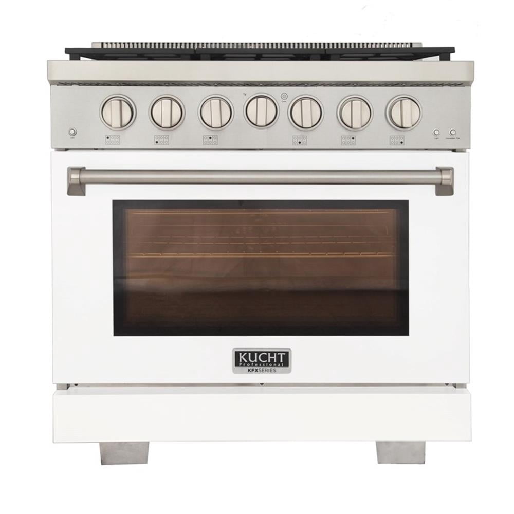 Pemberly Row 36" Natural Gas Range in White with True Simmer Burners