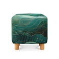 thumbnail image 2 of SCRAWLGOD Cloud Print Teal Ottoman Cover Square, Washable Small Ottoman Cover - Stretch Ottomans Slipcover, with Elastic Band, Soft for Storage Stools, 2 of 7