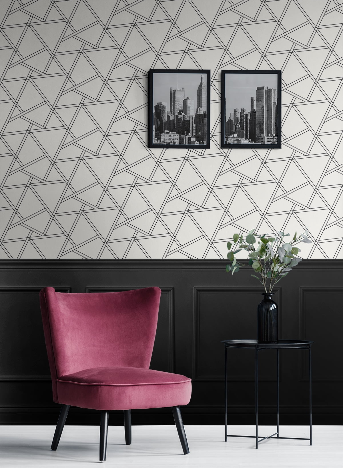 NextWall Railroad Geometric Peel and Stick Wallpaper