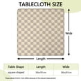 thumbnail image 2 of Beige Gray Checkerboard Checkered Pattern Square Fitted Tablecloth with Elastic Edge,Square Table Cover,Washable Elastic Table Cover for Home Kitchen Party Decor 36"x36", 2 of 6