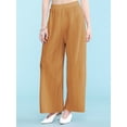 thumbnail image 4 of Made by Johnny Women's Pleated Wide Leg Pants with Elastic Waist Band S DESERT, 4 of 6