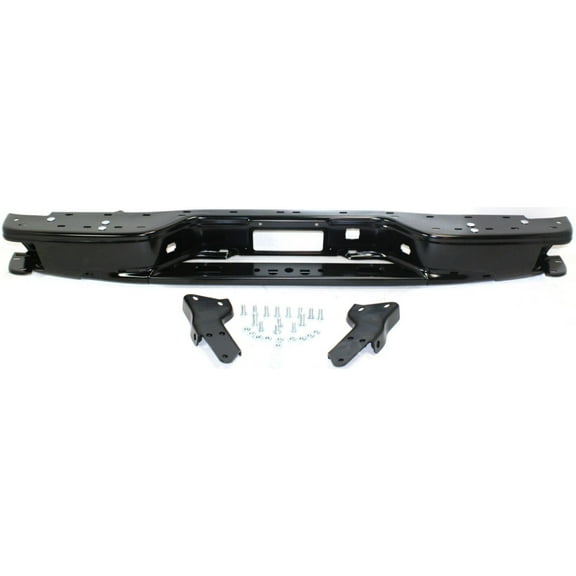 Step Bumper Compatible with CHEVROLET AVALANCHE 2002-2006 Assembly Powdercoated Black Steel Impact Bar with Body Cladding Fleetside