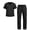 Black, variant on Scrub Sets for Men & Women – Unisex Scrub Tops & Scrub Pants, Medical V-Neck Nursing Uniform with 6 Pockets