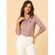 thumbnail image 3 of Blusa Día de San Patricio Allegra K Rosa empolvado Cuello de Pajarita Hombros Descubiertos XS, 3 of 6