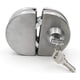 thumbnail image 1 of Cerradura para puerta de vidrio, estuche, escritorio de acero inoxidable cromado duradero, puerta de vidrio de 10 mm a 12 mm, cerradura de seguridad antirrobo sin perforaciones, 1 of 4