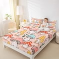 thumbnail image 4 of Homewish Colorful Cartoon Mushroom Twin Sheet Sets,Tropical Botanical Plant Twin Fitted Sheet,Pink Blue Orange Flat Sheet For Girls Teens,Ultra Soft Home Decor,3 Pieces, 4 of 7