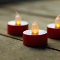 Set of 3 Battery Operated LED Flickering Amber Lighted Red Christmas
