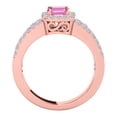 thumbnail image 5 of AoneJewelry 10k Solid Rose Gold Natural Diamond Ring With 2.00 Cttw Natural Pink Topaz and Diamonds (I-J, I1-I2), 5 of 5