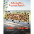 thumbnail image 3 of KFFKFF 12.7 ft Outdoor Firewood Rack with Cover Firewood Holder 152"x14.2"x46.1", 3 of 9