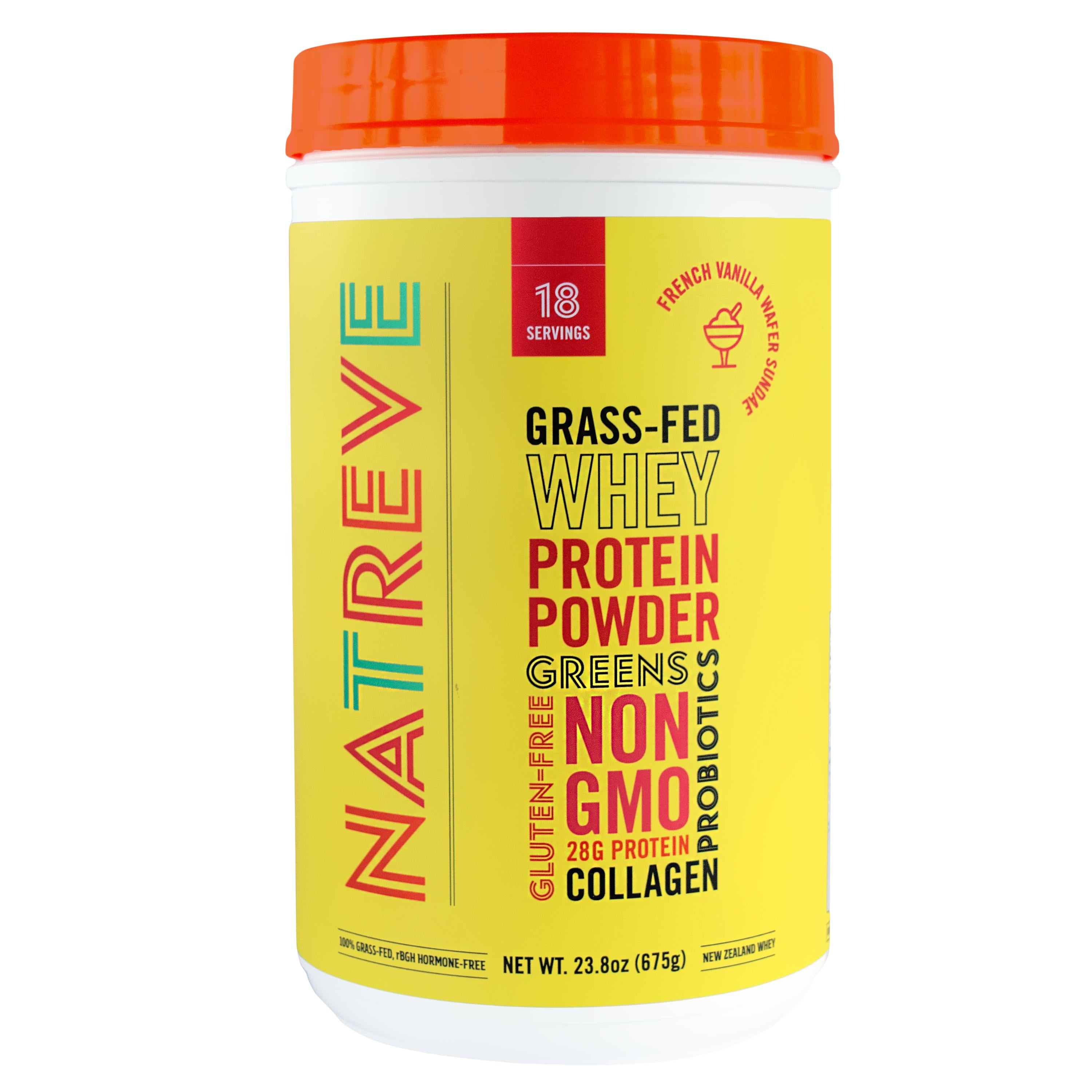 Natreve 100 New Zealand Whey Protein Powder, French Vanilla Wafer Sundae, 1.5 lb