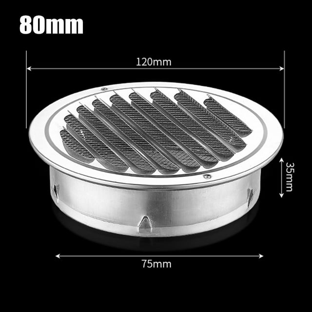 Bgsha Grille de Ventilation Ronde en Acier Inoxydable 304 pour Mur Extérieur