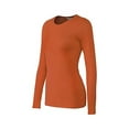 thumbnail image 2 of Bozzolo Women's RT1200 Basic Round Neck Long Sleeve T Shirt Top D.Rose M, 2 of 4