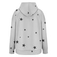 thumbnail image 6 of Women's Star Print Drawstring Hooded Sweatshirt with Pocket, Lightweight Oversized Long Sleeve Pullover Top, Casual Streetwear Fall Winter Comfort Wear, Aesthetic Soft Fleece Loungewear Light Ashy M, 6 of 8