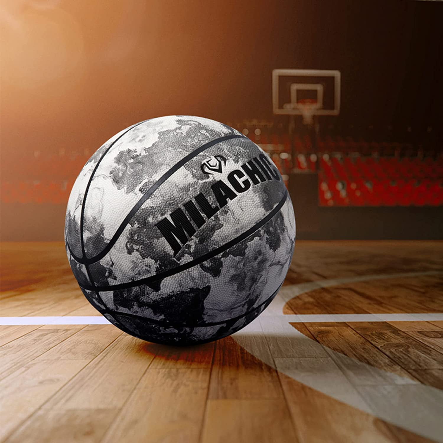 MILACHIC Customized Basketball, Glow in The Dark Personalized Basketball Size 7 (29.5") / Size 6 (28.5") / Size 5 (27.5")