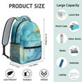 thumbnail image 6 of Teal Gold Marble Backpack for School,Cute School Bag,Schoolbag with Adjustable Shoulder Straps & Padded Back,15.3"x11"x6.7", 6 of 6