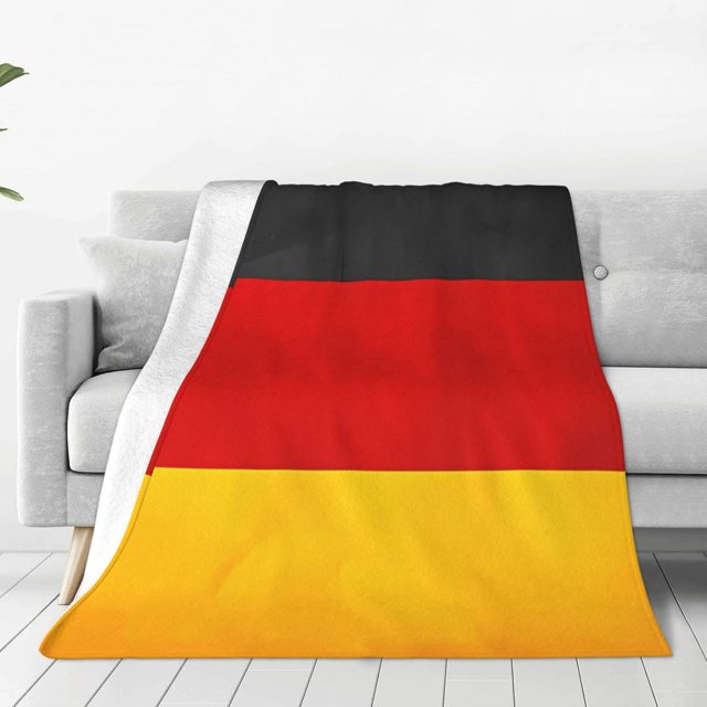 Manta de microfibra ultra suave con bandera alemana, manta de microfibra para todas las estaciones, manta cálida para cama, silla, sofá, sala de estar, cuna, 80 x 60 pulgadas