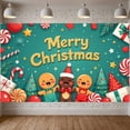 thumbnail image 5 of Gingerbread Theme Christmas Banner Christmas Tree Design Merry Christmas Banner Candy Cane Pattern Gift Box Decor Xmas Banner for Christmas Party Holiday Celebration Home Decoration, 5 of 8