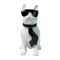 thumbnail image 1 of Estatua de perro con gafas, adorno de mesa, adorno decorativo, recuerdo. Blanco, 1 of 9