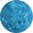 thumbnail image 1 of Ahgly Company Machine Washable Indoor Round Transitional Blue Area Rugs, 4' Round, 1 of 7