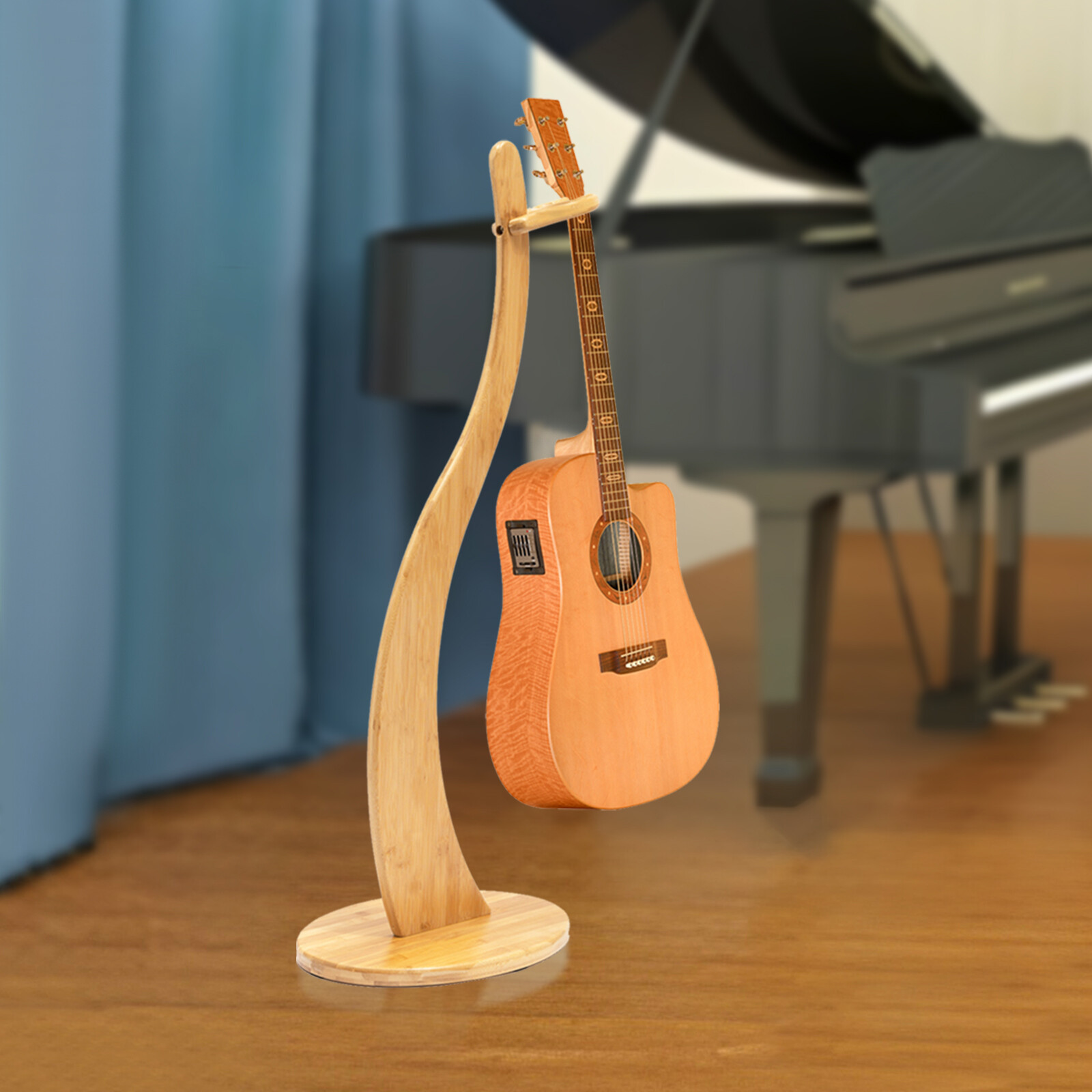 Guitar Stand Bamboo Guitar Floor Stand Ukulele Stand Guitar Support Stand Wood for Presentation