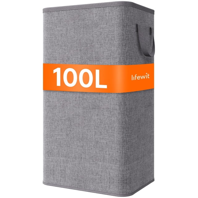 Cesto de ropa Lifewit, 100 L, grande, con asas, gris claro