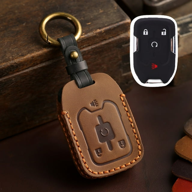 Housse de Protection pour Clé de Voiture pour Camionnette GMC Housse de Clé en Cuir Rétro