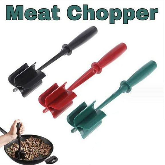 Sioweci Meat Chopper Heat Resistant Meat Spatula Chopper Effortlessly Handheld Salad Smasher for Home Kitchen Black