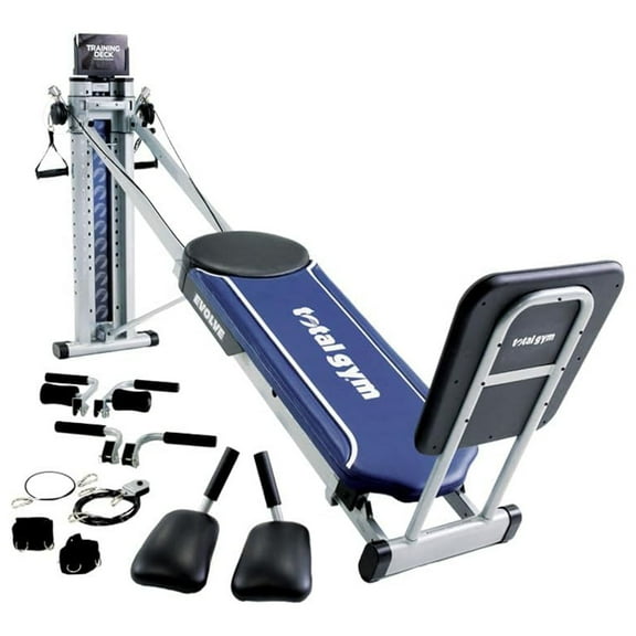 Total Gym Evolve Home Fitness Full Body Workout Machine with 16 Resistance Levels, Blue