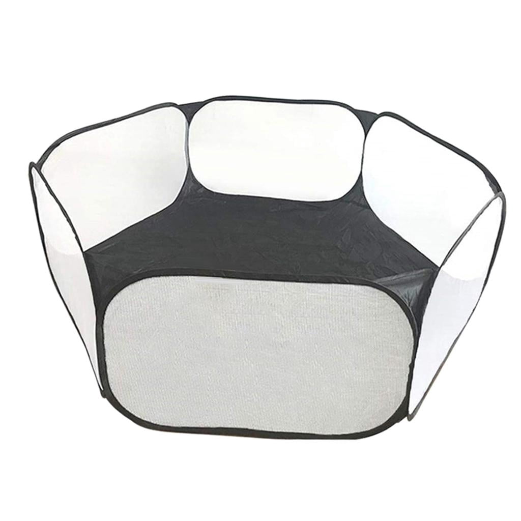 Bvdfgk Foldable Play Pen Cage Hamster Guinea Pig Gerbil Indoor/Outdoor Black