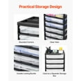 thumbnail image 6 of Scrapbook Rolling Storage Cart with 6 Clear Plastic Cases – 6-Tier Mobile Organizer, Black, 6 of 10