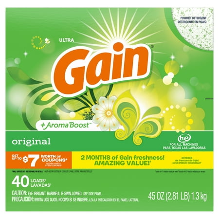 Gain Original, 40 Loads Powder Laundry Detergent, 45 oz