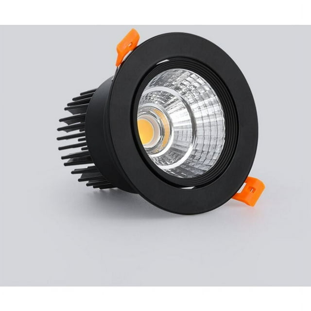Paquete de 2 Focos LED Castrables, Lámpara de Techo Castrable COB de 3W, CA 220-240V, Blanco Frío 6000K, Ángulo de Ajuste 30°, IP44, Recorte 75-80mm, para Sala de Estar, Baño, Cocina (Negro) [Clase d