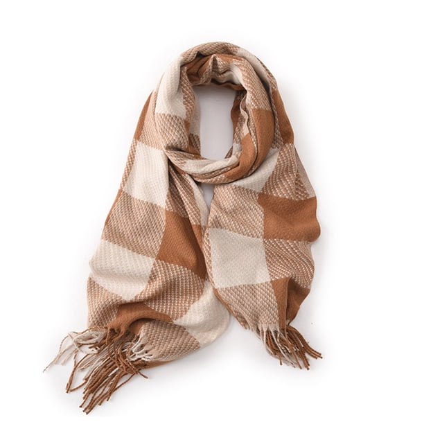Bufanda para mujer, bufanda a cuadros, chal de invierno, bufanda de cachemira con borlas, bufandas grandes de gran tamaño