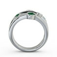 thumbnail image 3 of 0.89 Ct Unique D/VVS1 Round Cut Emerald Gemstone Real Diamond Engagement Eternity Band 14K White Gold Size 7.5, 3 of 7