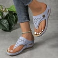 thumbnail image 5 of Women's Spring And Summer New Big Size Clip-toe Beach Flower Hollow-out Wedges Fashion Casual Slippers Summer Sandals for Women Light Blue 43, 5 of 8