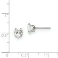 thumbnail image 3 of FB Jewels Stainless Steel Polished 6mm Heart CZ Stud Post Earrings, 3 of 3