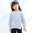 thumbnail image 4 of XBASW Toddler Baby Boys Girls Fleece Sweatshirt Kids Solid Color Sweater Long Sleeve Autumn Winter Pullover Tops for 6M -7T, 4 of 10