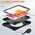 thumbnail image 4 of XYX Case for iPad 9th/8th/7th Gen 10.2 inch 2021/2020/2019, 360 Degree Rotating Hand Grip Shockproof Cover with Shoulder Strap, Black, 4 of 7