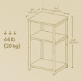 thumbnail image 4 of LEDREM Small End Table with 3-Tier Open Storage, Industrial Tall Nightstand for Living Room, Bedroom, Office, Rustic Brown and Classic Black, 4 of 5