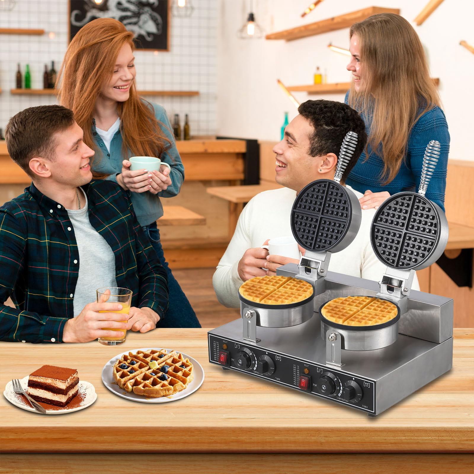 Waffle Maker Commercial Waffle Maker Machine 110V 1300W Non-stick