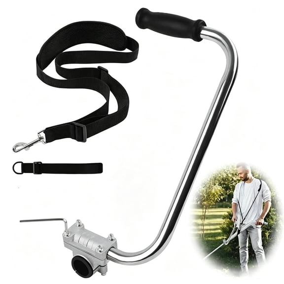 XHJRI Weedeater Handle Extension with Bracket Clamp, Ergonomic Auxiliary Trimmer Grip for Lawn Yard Landscaping Trimming