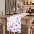 thumbnail image 2 of Table Runners 70 Inches Long Dress Scarves, Blue Pink Flowers Farmhouse Coffee/Dining/Kitchen Table Decor, Holiday Table Runner, Spring Garden Floral Watercolor 13x70 Inch, 2 of 9