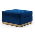 thumbnail image 3 of Modern Velvet Upholstered Sofa Ottoman Seat Bench for Living Room Apartment Office, 3 of 4
